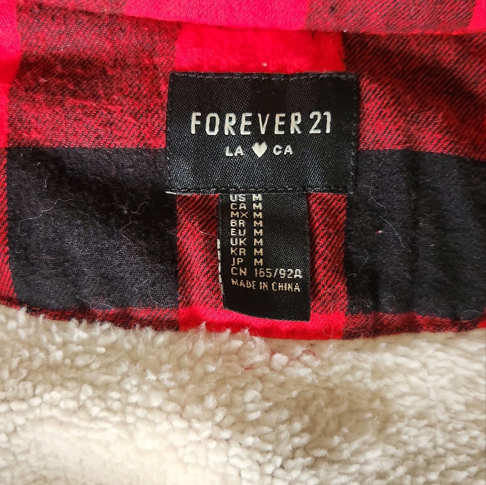 Fleece Lined Red/blk Flannel - Picture 2 of 2